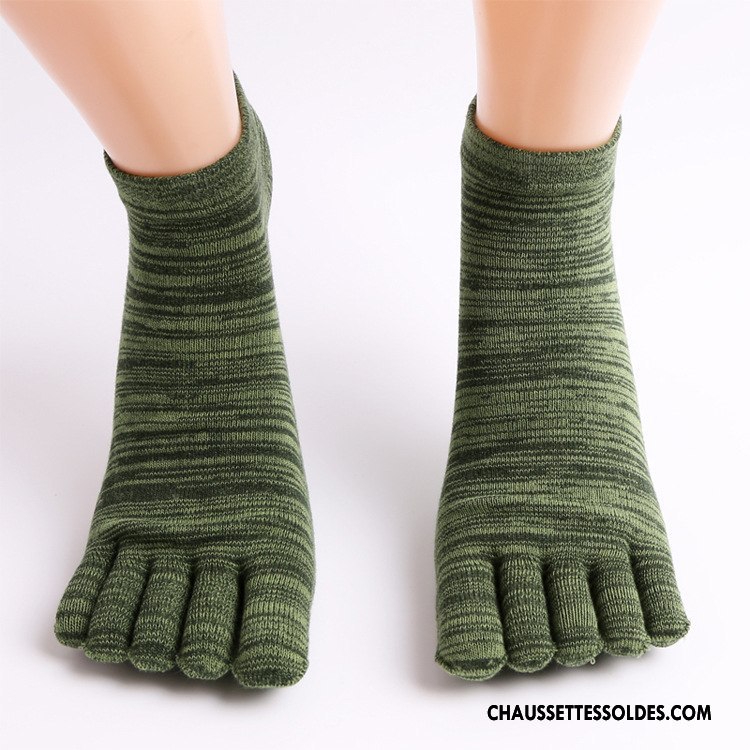 Chaussettes Mi Hautes Homme Matelassé Britanique Respirant Cinq Doigts Absorber La Sueur Style Gris