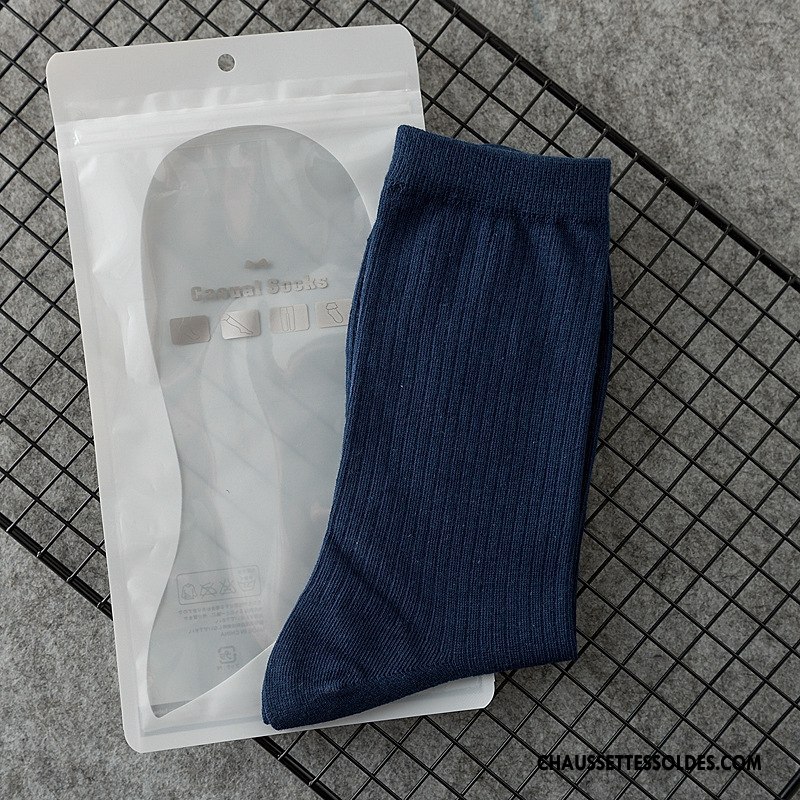 Chaussettes Mi Hautes Homme Matelassé De Travail Milieu Gentilhomme Mince Livraison Gratuite Bleu