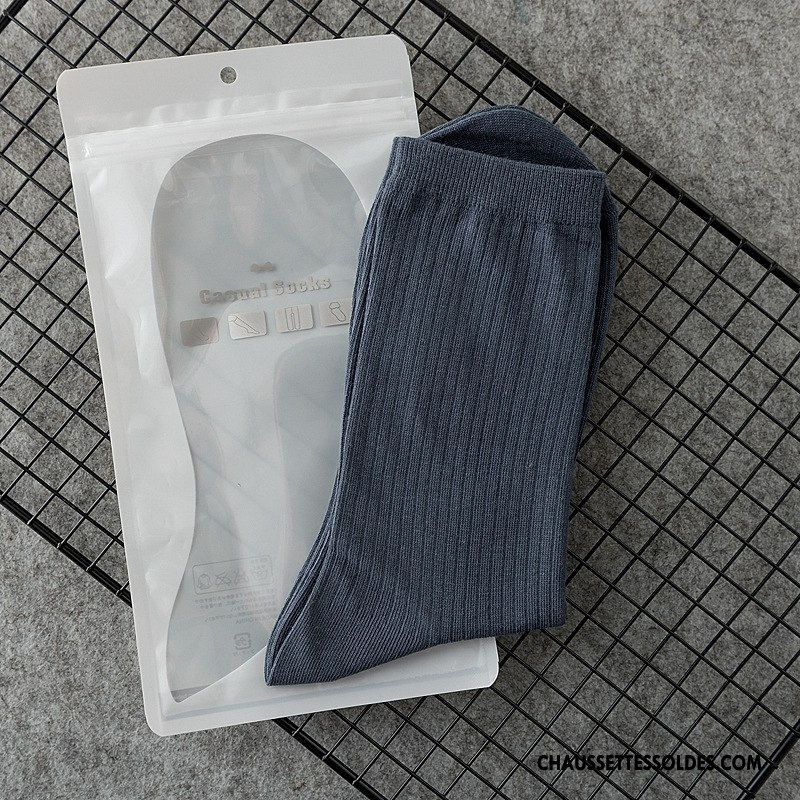 Chaussettes Mi Hautes Homme Matelassé De Travail Milieu Gentilhomme Mince Livraison Gratuite Bleu