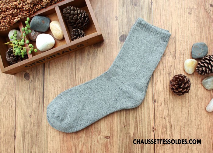 Chaussettes Mi Hautes Homme Matelassé Le Nouveau Hiver Serviette De Travail Renforcé Bordeaux