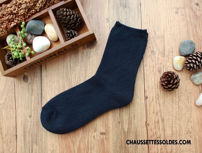 Chaussettes Mi Hautes Homme Matelassé Le Nouveau Hiver Serviette De Travail Renforcé Bordeaux