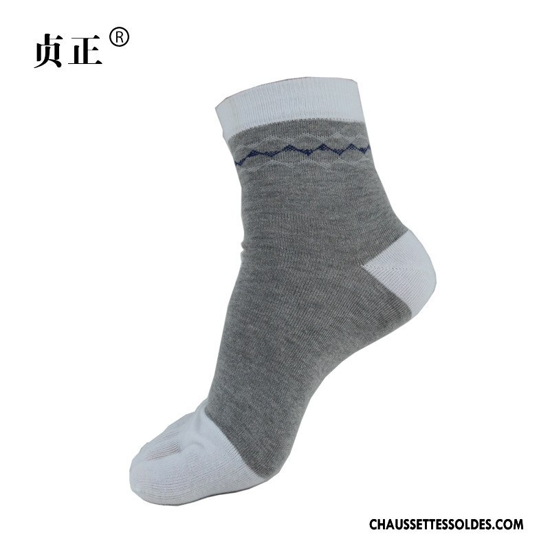 Chaussettes Mi Hautes Homme Matelassé Été De Travail Bambou Cinq Doigts Printemps Bordeaux