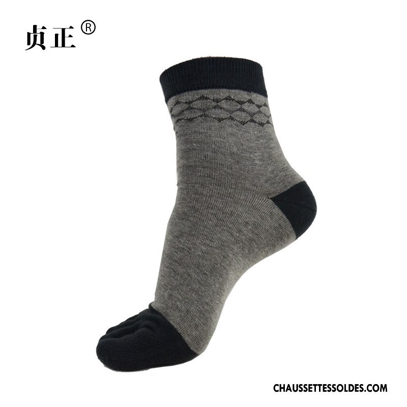 Chaussettes Mi Hautes Homme Matelassé Été De Travail Bambou Cinq Doigts Printemps Bordeaux