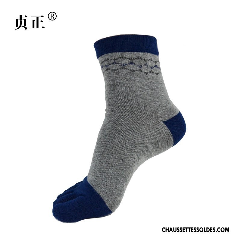Chaussettes Mi Hautes Homme Matelassé Été De Travail Bambou Cinq Doigts Printemps Bordeaux