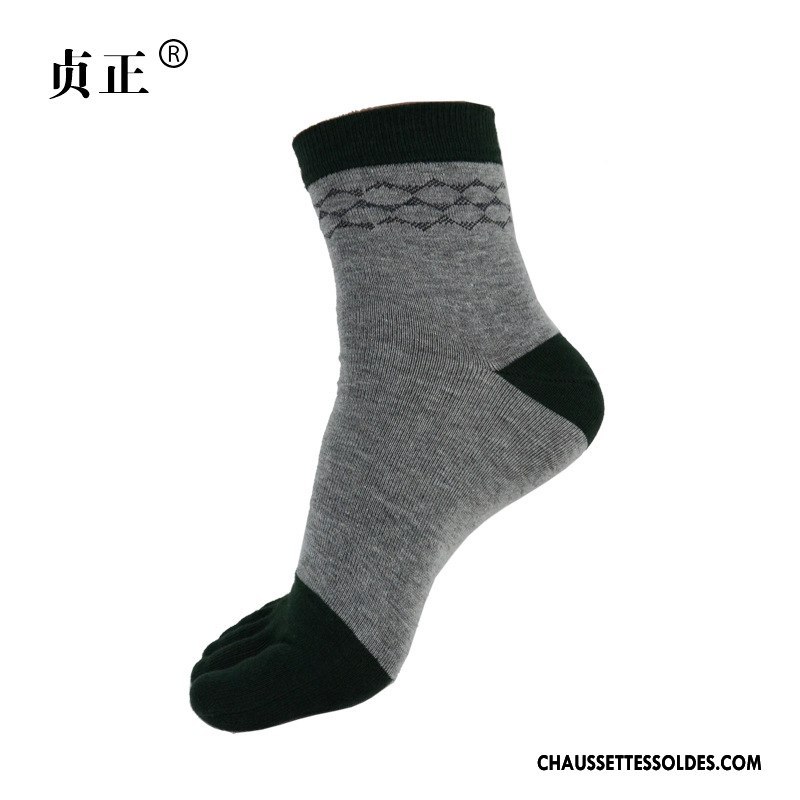Chaussettes Mi Hautes Homme Matelassé Été De Travail Bambou Cinq Doigts Printemps Bordeaux