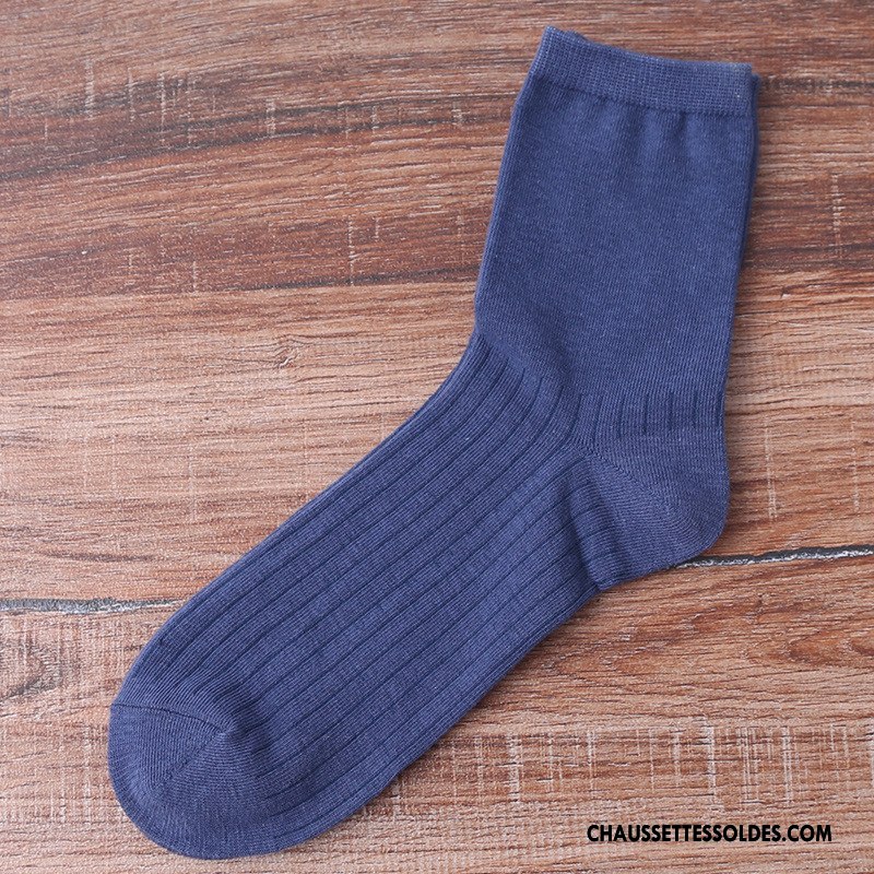 Chaussettes Mi Hautes Homme Milieu 100% Coton Hiver Le Nouveau L'automne Pure Gris