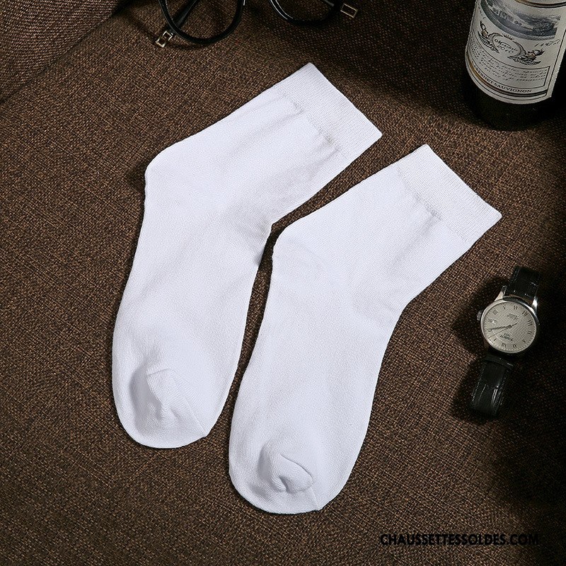Chaussettes Mi Hautes Homme Milieu 100% Coton Respirant De Travail Coton Bio Toutes Les Saisons Pure Gris