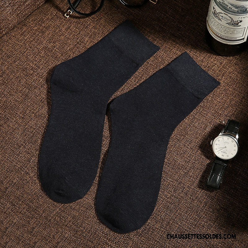 Chaussettes Mi Hautes Homme Milieu 100% Coton Respirant De Travail Coton Bio Toutes Les Saisons Pure Gris