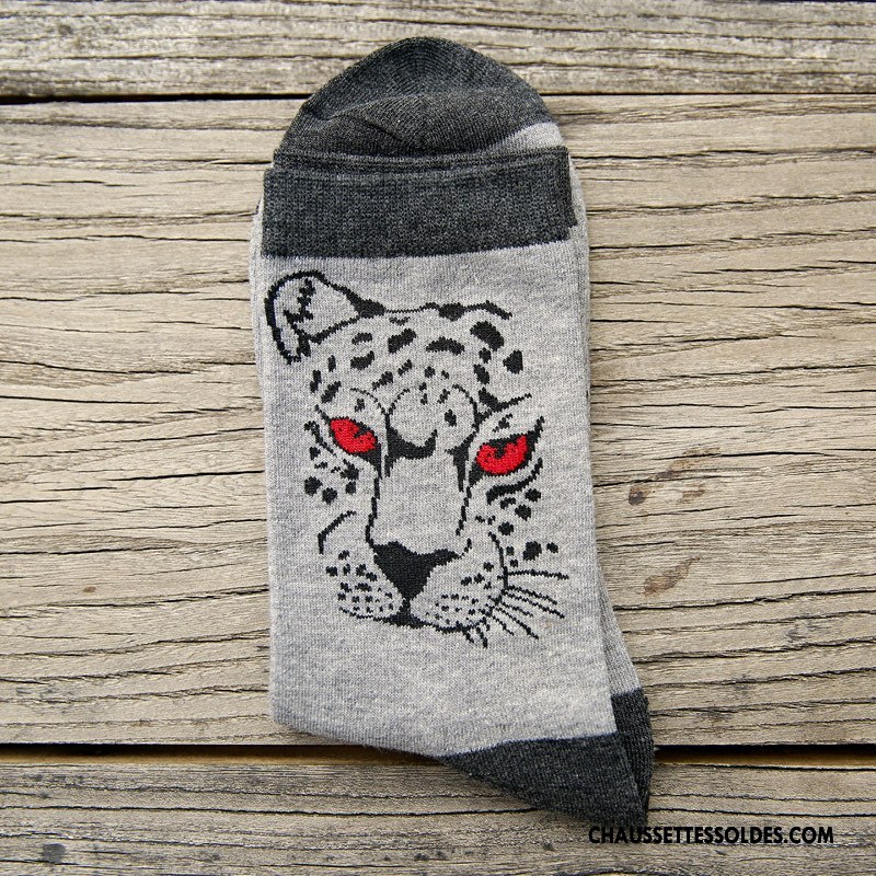 Chaussettes Mi Hautes Homme Milieu Absorber La Sueur Casual Respirant 100% Coton Chaussettes En Coton Gris