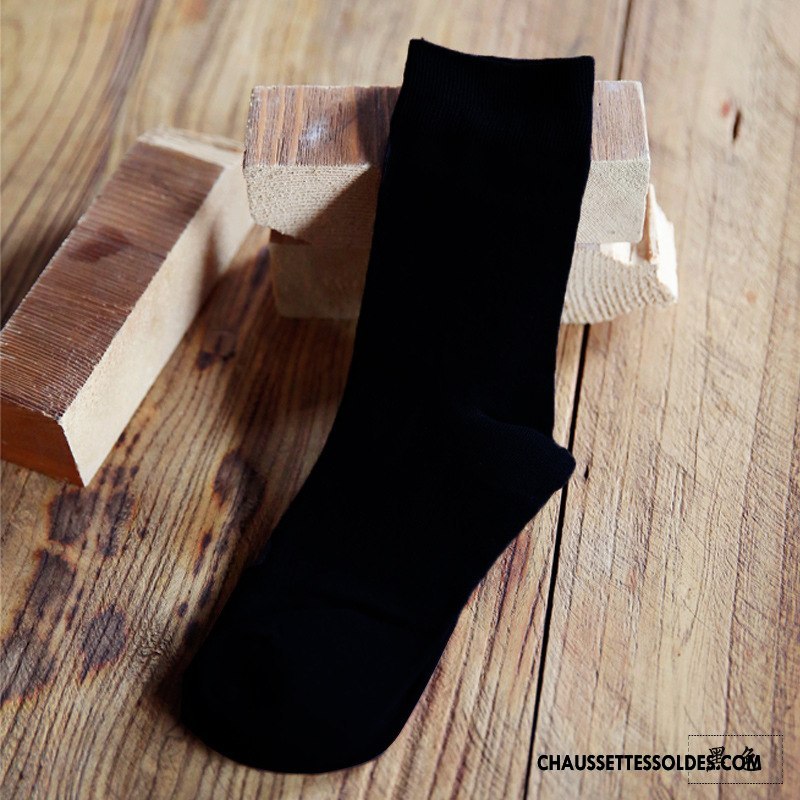 Chaussettes Mi Hautes Homme Milieu Anti-odeur De Travail Le Nouveau 100% Coton L'automne Pure Gris