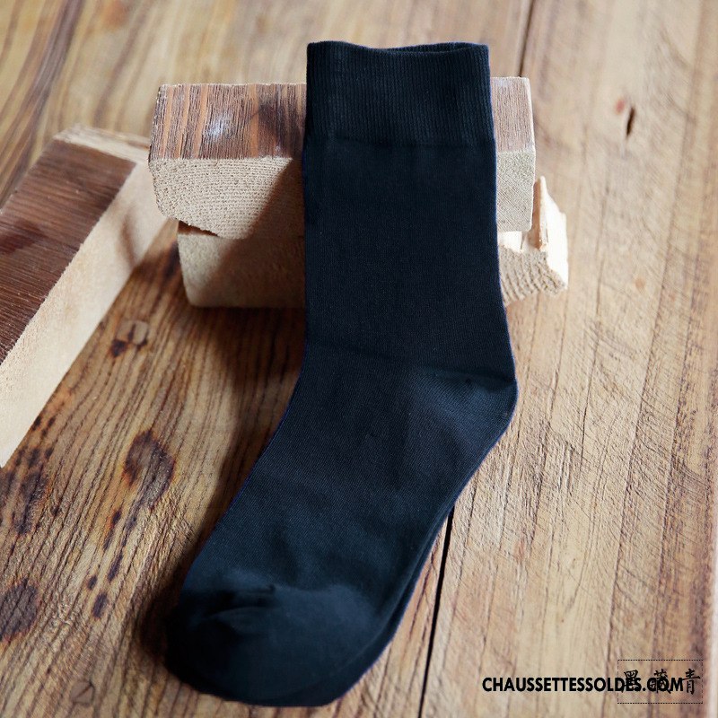 Chaussettes Mi Hautes Homme Milieu Anti-odeur De Travail Le Nouveau 100% Coton L'automne Pure Gris