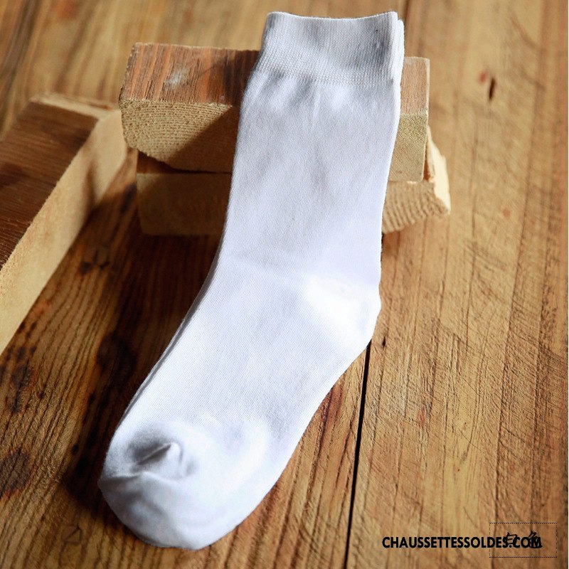 Chaussettes Mi Hautes Homme Milieu Anti-odeur De Travail Le Nouveau 100% Coton L'automne Pure Gris
