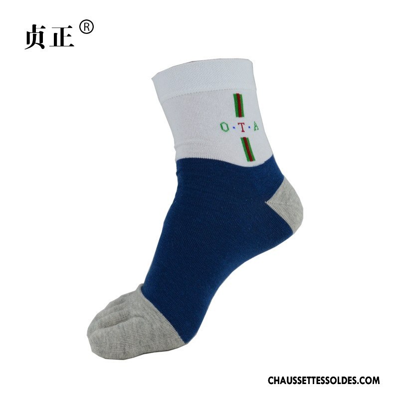 Chaussettes Mi Hautes Homme Milieu Anti-odeur Mince Simple Printemps Cinq Doigts Jaune