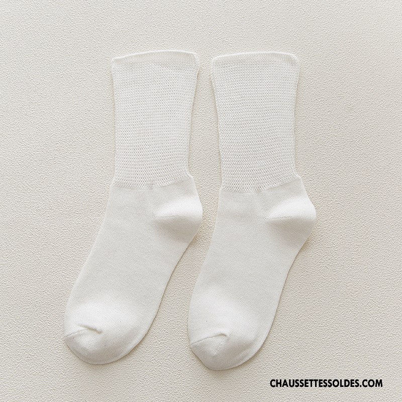 Chaussettes Mi Hautes Homme Milieu Bouche Libre Chaussettes En Coton Pure Noir