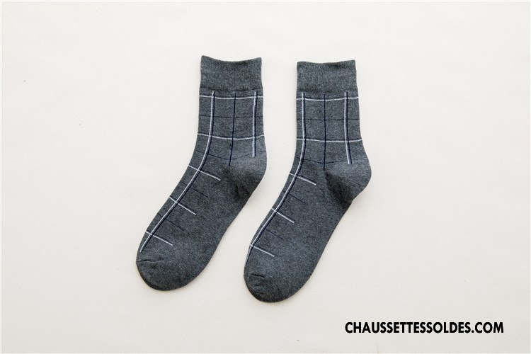 Chaussettes Mi Hautes Homme Milieu Chaussette Courte Coton Bio Le Nouveau L'automne 100% Coton Bleu