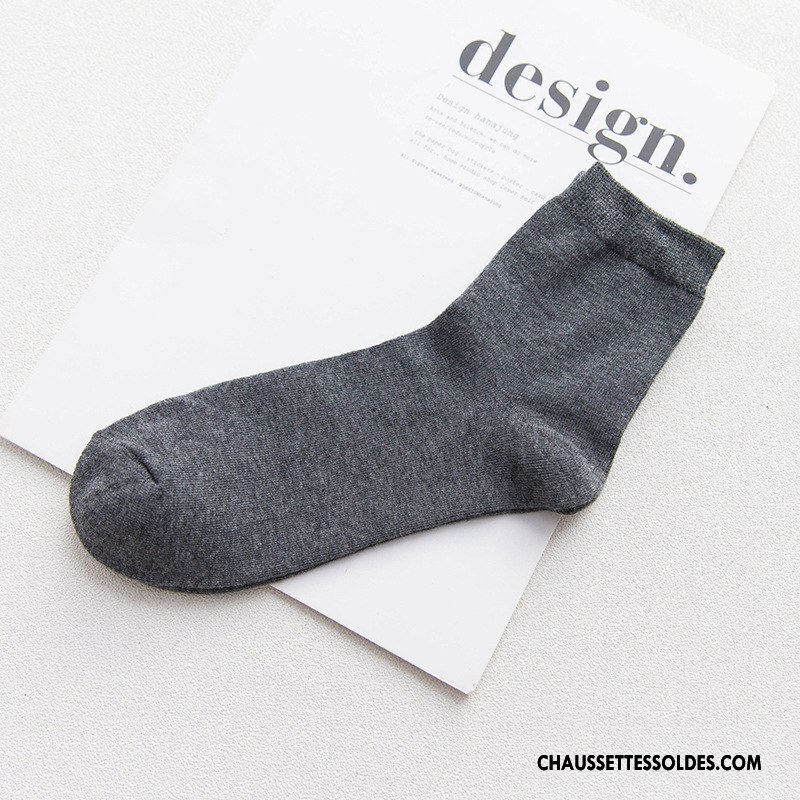 Chaussettes Mi Hautes Homme Milieu Chaussettes En Coton 100% Coton Nouvelles Arrivées Légère Casual Pure Gris