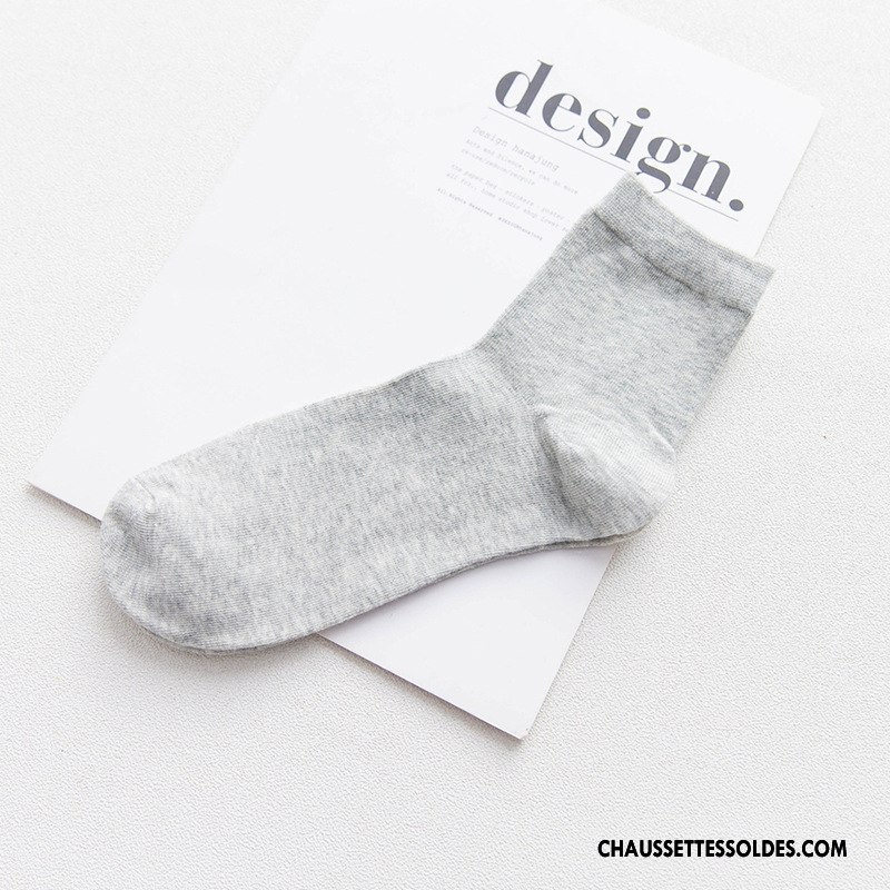 Chaussettes Mi Hautes Homme Milieu Chaussettes En Coton 100% Coton Nouvelles Arrivées Légère Casual Pure Gris