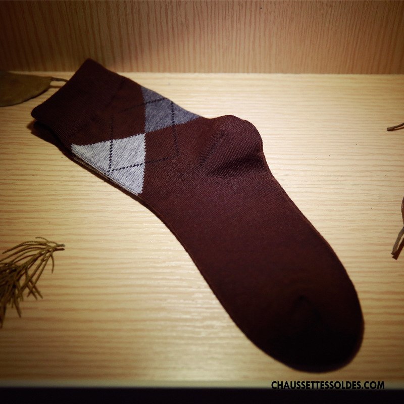 Chaussettes Mi Hautes Homme Milieu Chaussettes En Coton Absorber La Sueur Toutes Les Saisons De Travail Respirant Bleu