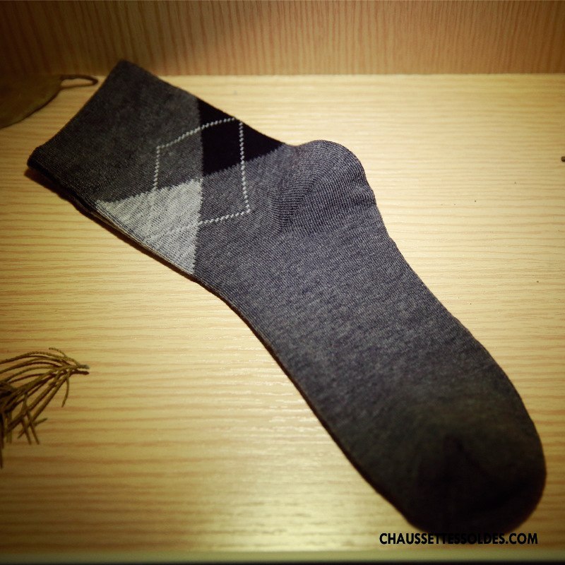 Chaussettes Mi Hautes Homme Milieu Chaussettes En Coton Absorber La Sueur Toutes Les Saisons De Travail Respirant Bleu