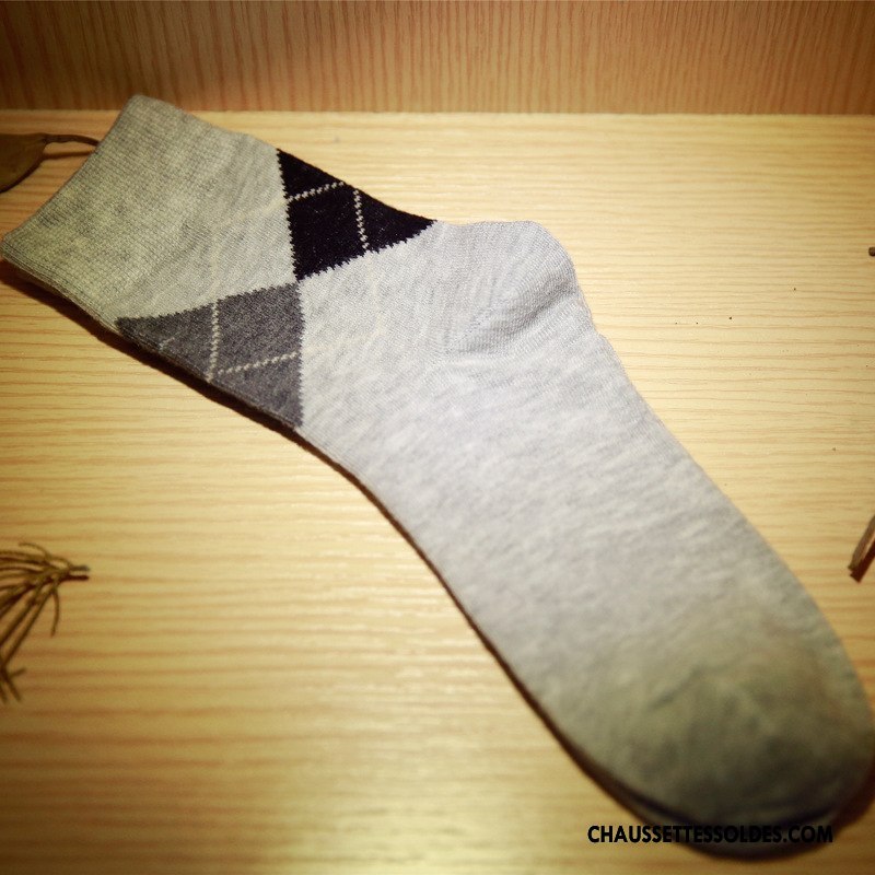 Chaussettes Mi Hautes Homme Milieu Chaussettes En Coton Absorber La Sueur Toutes Les Saisons De Travail Respirant Bleu