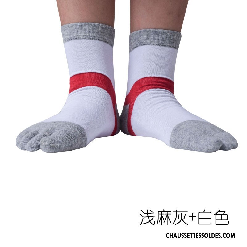 Chaussettes Mi Hautes Homme Milieu Chaussettes En Coton Toutes Les Saisons Respirant Cinq Doigts Mouvement Couleurs Mixtes Vert