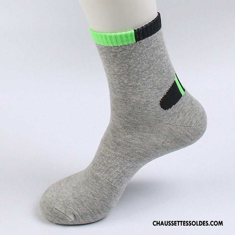 Chaussettes Mi Hautes Homme Milieu Coton Bio Mode Basket Anti-odeur Nouvelles Arrivées Blanc