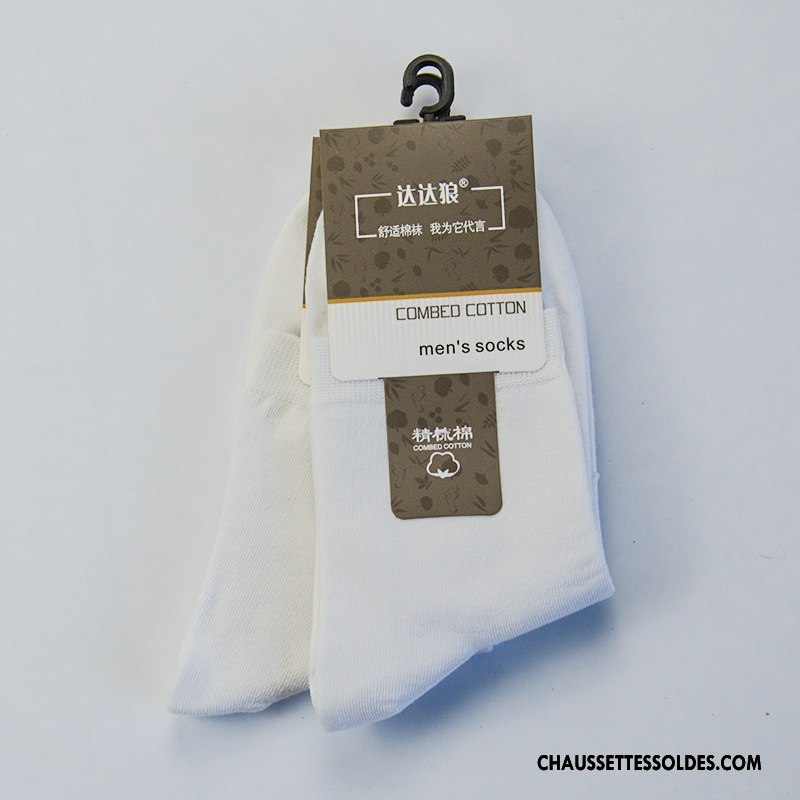 Chaussettes Mi Hautes Homme Milieu Coton Bio Mouvement Hiver L'automne Pure Noir