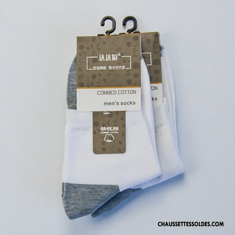 Chaussettes Mi Hautes Homme Milieu Coton Bio Mouvement Hiver L'automne Pure Noir