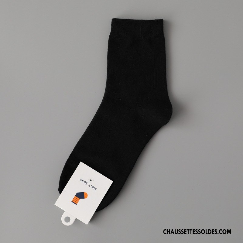 Chaussettes Mi Hautes Homme Milieu De Travail 100% Coton Classique L'automne Printemps Gris
