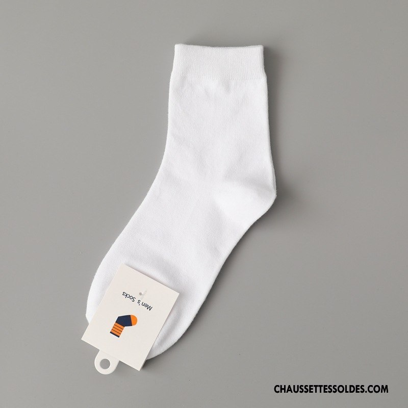 Chaussettes Mi Hautes Homme Milieu De Travail 100% Coton Classique L'automne Printemps Gris