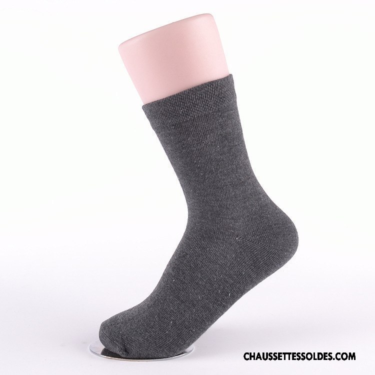 Chaussettes Mi Hautes Homme Milieu De Travail Chaussettes En Coton L'automne Pure Bleu