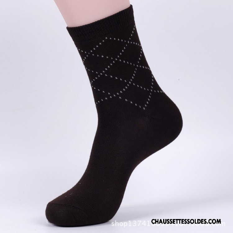 Chaussettes Mi Hautes Homme Milieu De Travail Chaussettes En Coton L'automne Pure Bleu