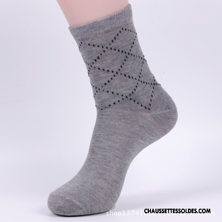 Chaussettes Mi Hautes Homme Milieu De Travail Chaussettes En Coton L'automne Pure Bleu