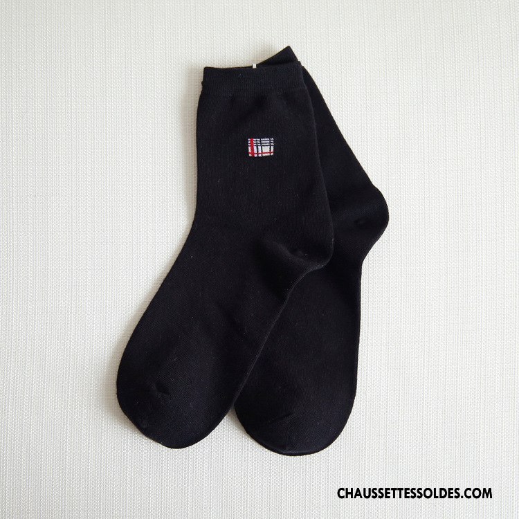 Chaussettes Mi Hautes Homme Milieu De Travail Respirant Chaussettes En Coton Coton Bio Pure Rouge