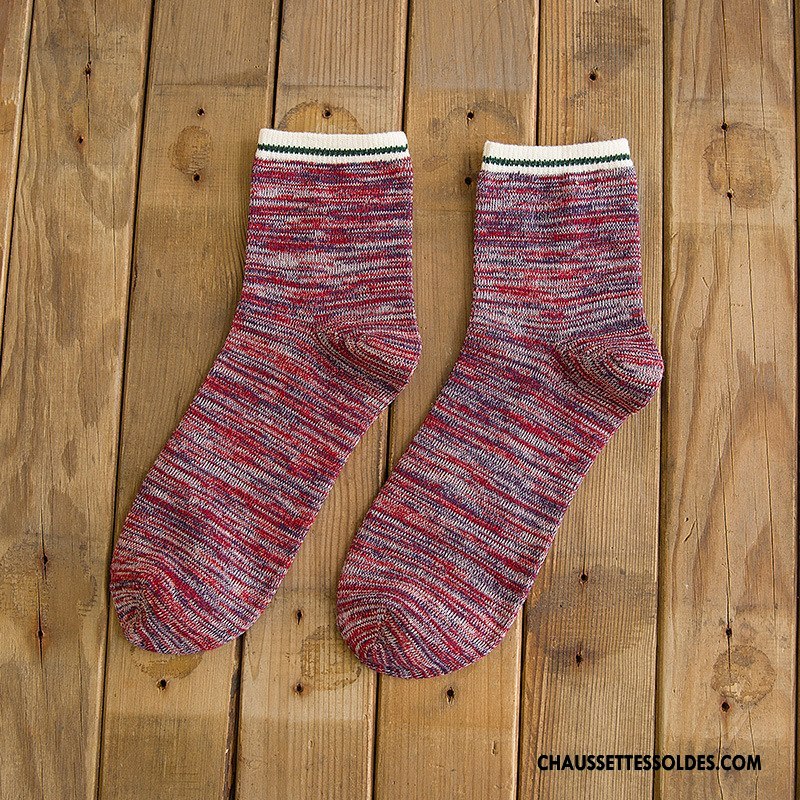 Chaussettes Mi Hautes Homme Milieu Gros Chaussettes En Coton Le Nouveau L'automne Hiver Bleu
