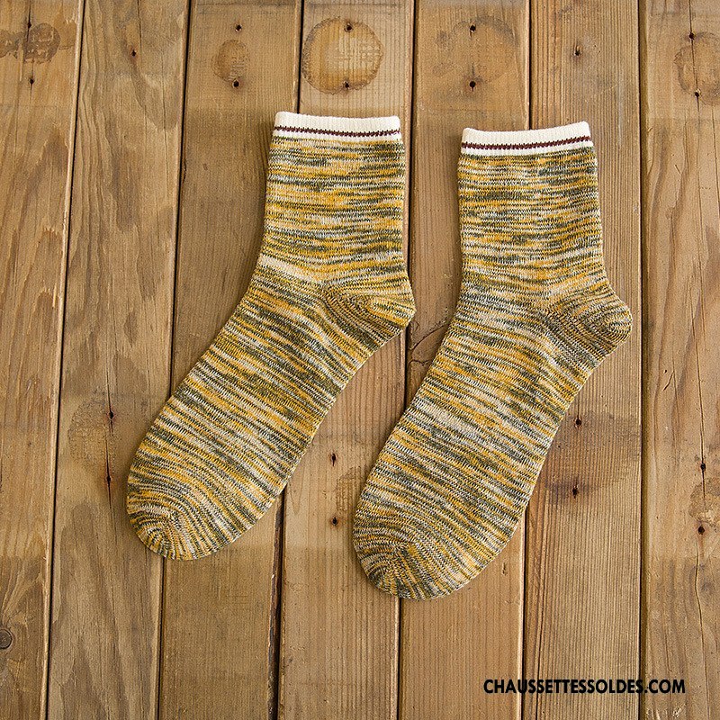 Chaussettes Mi Hautes Homme Milieu Gros Chaussettes En Coton Le Nouveau L'automne Hiver Bleu