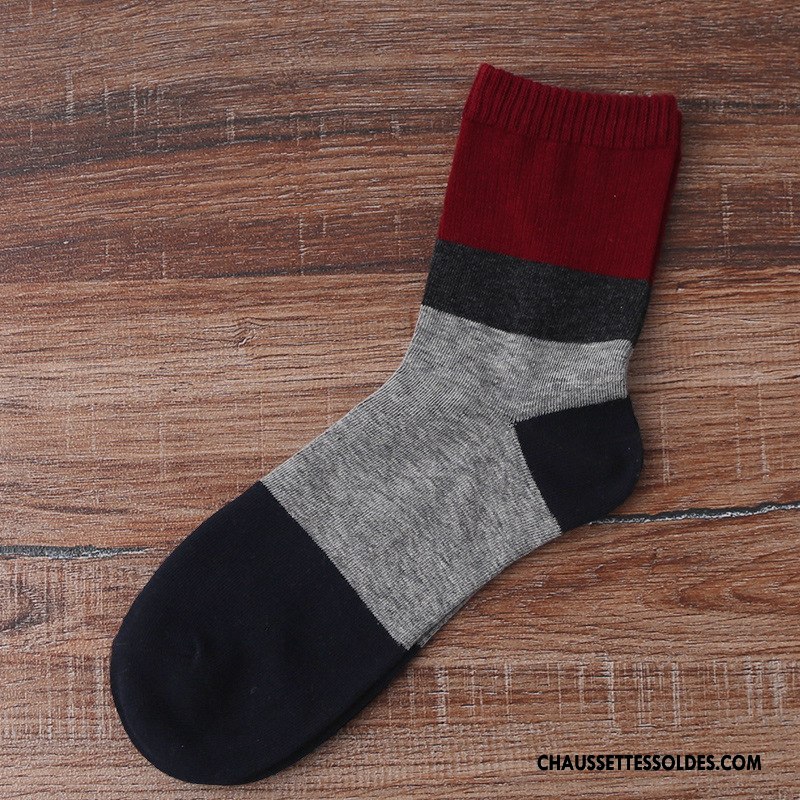 Chaussettes Mi Hautes Homme Milieu Hiver L'automne Abstrait 100% Coton Gros Marron / Brun