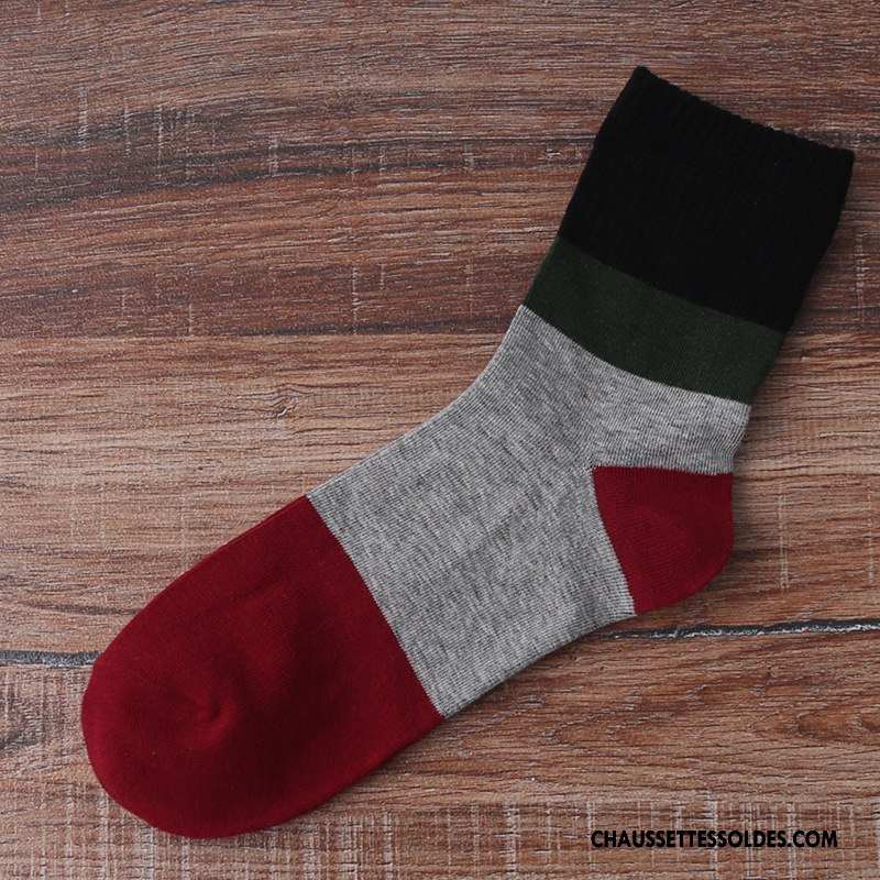 Chaussettes Mi Hautes Homme Milieu Hiver L'automne Abstrait 100% Coton Gros Marron / Brun
