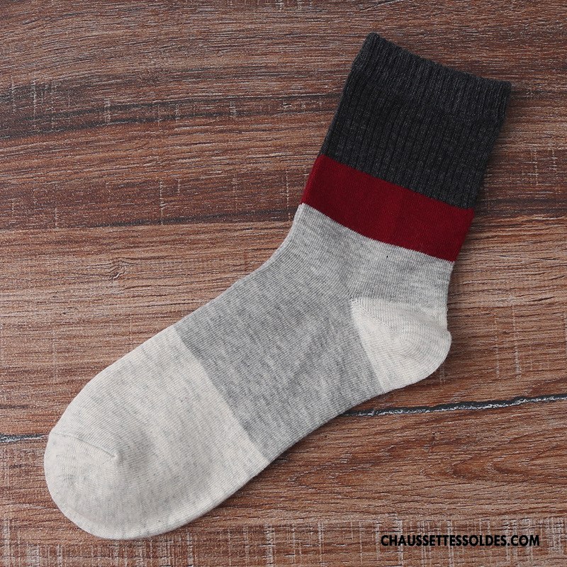 Chaussettes Mi Hautes Homme Milieu Hiver L'automne Abstrait 100% Coton Gros Marron / Brun