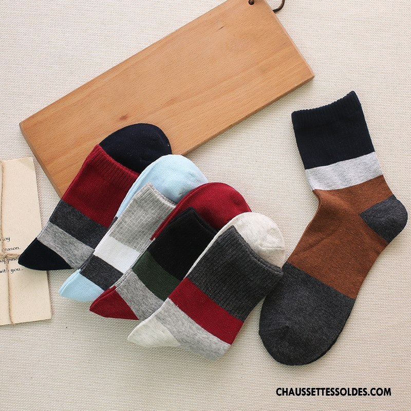 Chaussettes Mi Hautes Homme Milieu Hiver L'automne Abstrait 100% Coton Gros Marron / Brun