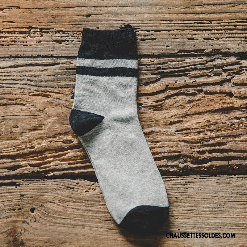 Chaussettes Mi Hautes Homme Milieu Longue Hiver Chaussettes En Coton Casual Le Nouveau Couleurs Mixtes Bleu
