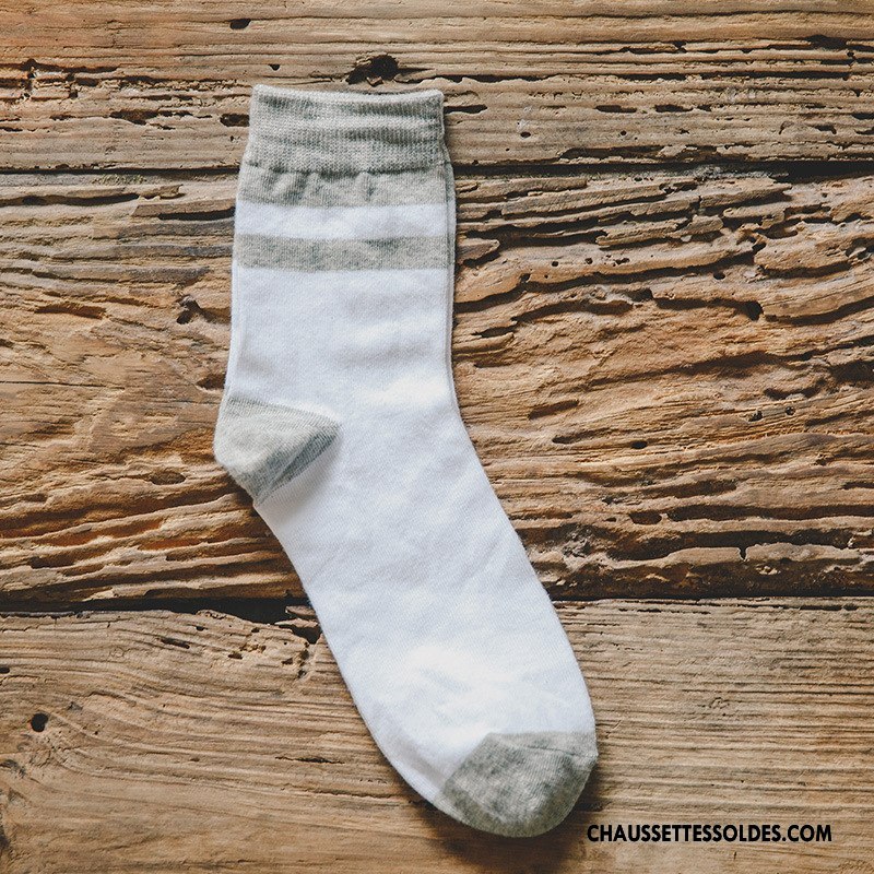 Chaussettes Mi Hautes Homme Milieu Longue Hiver Chaussettes En Coton Casual Le Nouveau Couleurs Mixtes Bleu