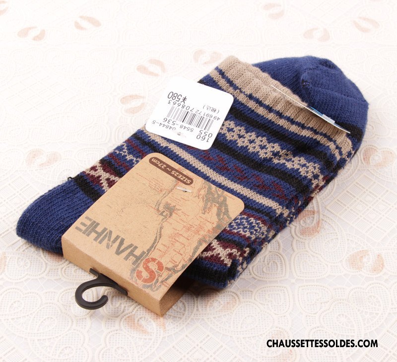 Chaussettes Mi Hautes Homme Milieu Longue Rétro Style National Ultra Tendance Gris