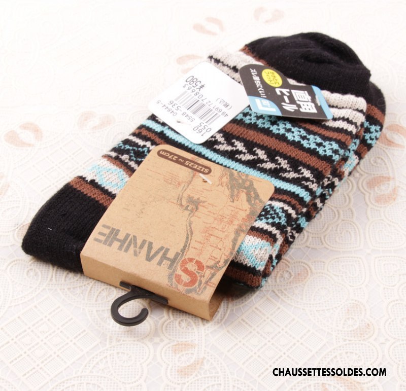 Chaussettes Mi Hautes Homme Milieu Longue Rétro Style National Ultra Tendance Gris