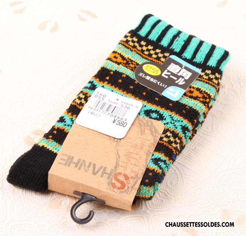 Chaussettes Mi Hautes Homme Milieu Longue Rétro Style National Ultra Tendance Gris