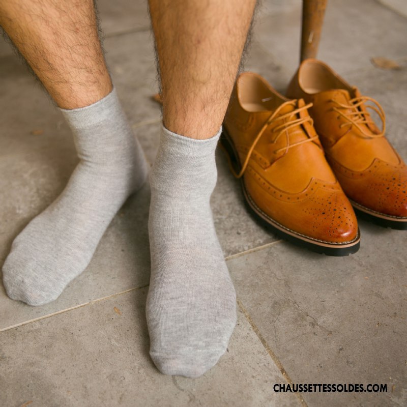 Chaussettes Mi Hautes Homme Milieu Matelassé Mode Pure Gris