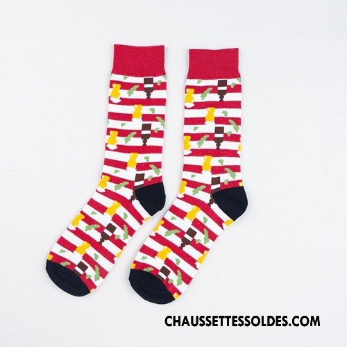Chaussettes Mi Hautes Homme Milieu Matelassé Tendance L'automne Personnalité Créatif Marron / Brun