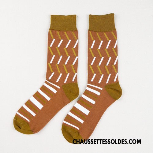 Chaussettes Mi Hautes Homme Milieu Matelassé Tendance L'automne Personnalité Créatif Marron / Brun