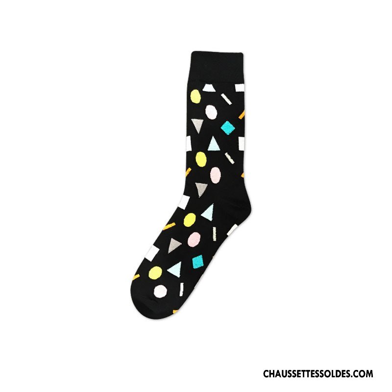 Chaussettes Mi Hautes Homme Milieu Mode Points Grande Taille Casual Tendance Gris