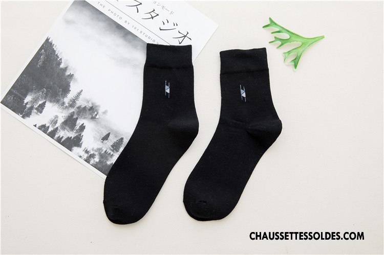 Chaussettes Mi Hautes Homme Milieu Petit Le Nouveau L'automne Hiver Coton Bio Bleu